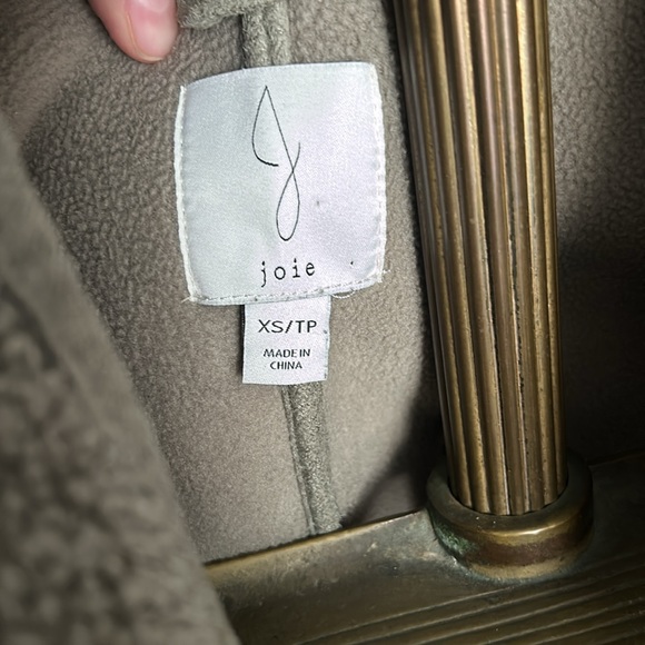 JOIE Oversized Open Front Green Sherpa Cardigan Teddy Coat - Picture 4 of 8